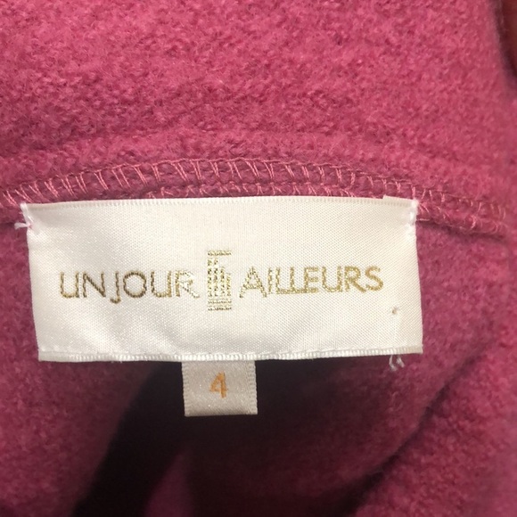 Un Jour Ailleurs Jacket Size XL International 4 Magenta Pink Boiled Wool - Picture 7 of 14